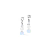 Coeur De Lion | Nexus Cube Earrings in Silver + White