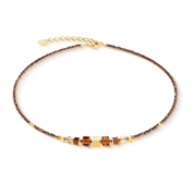 Coeur De Lion | Wave Cube Flow Necklace in Golden brown