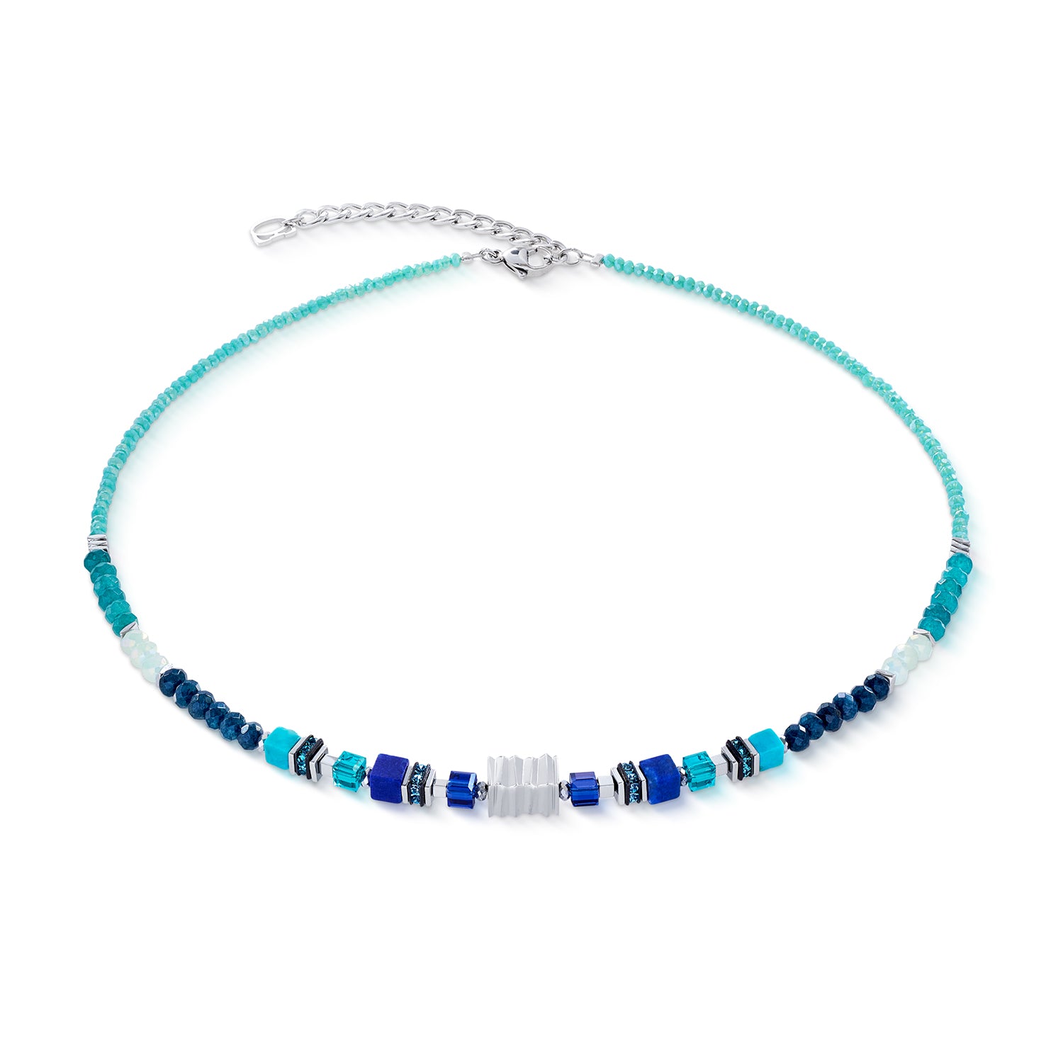 Coeur De Lion | Precious Wave Necklace in Teal