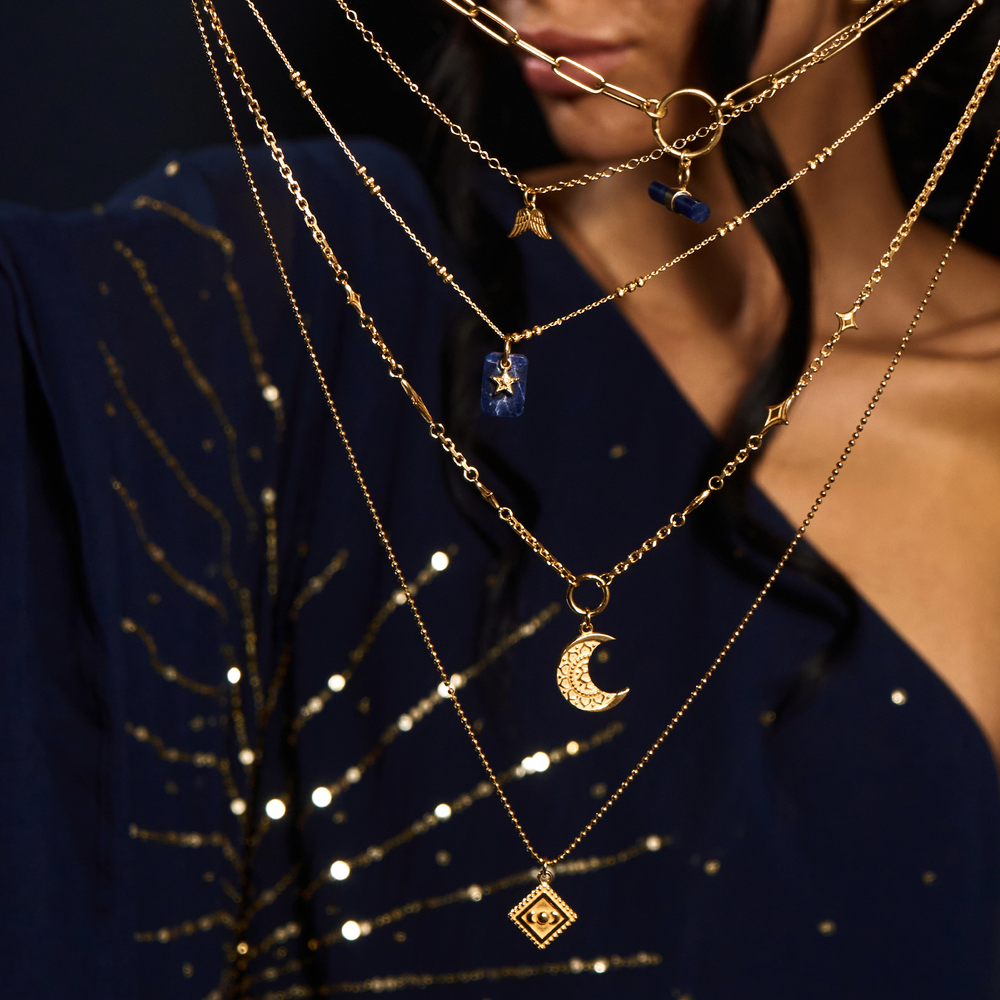 ChloBo |  Gold Moon Mandala Necklace