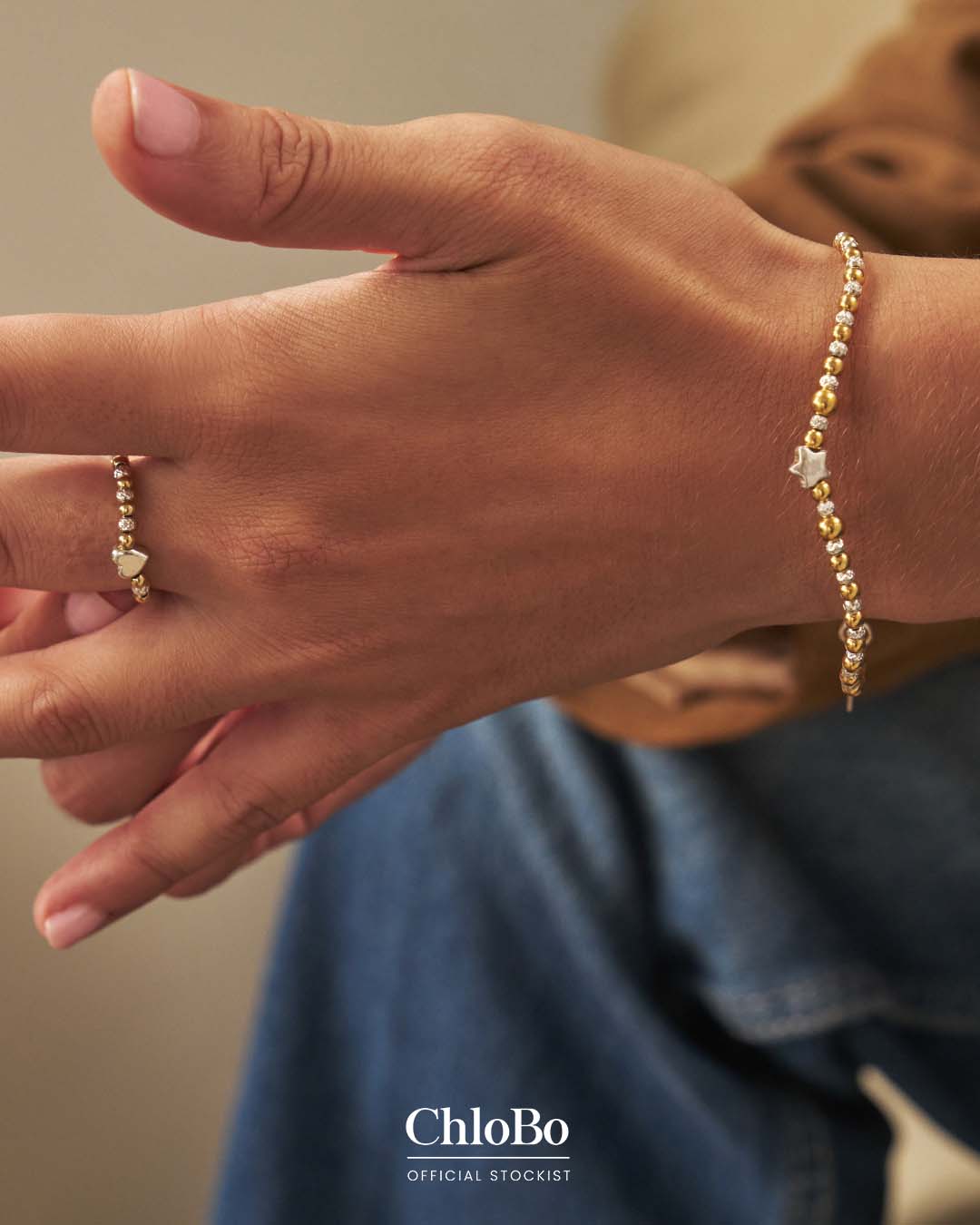 ChloBo | Gold & Silver Inset Star Bracelet