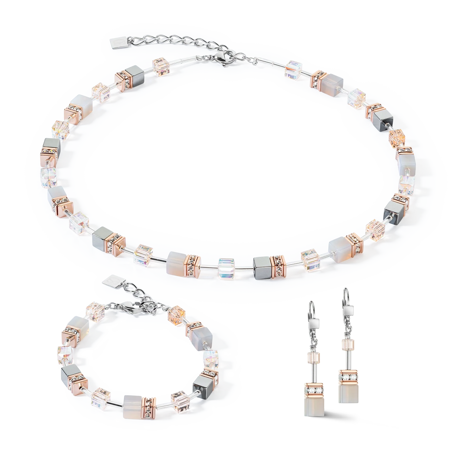 Coeur De Lion | GeoCUBE Iconic necklace in Rose Peach