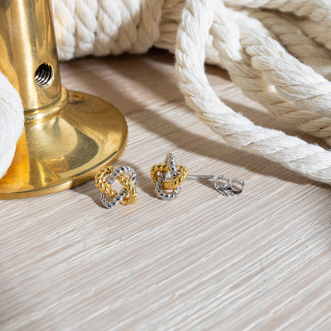 Kit Heath | Marina Rope Knot Golden Stud Earrings