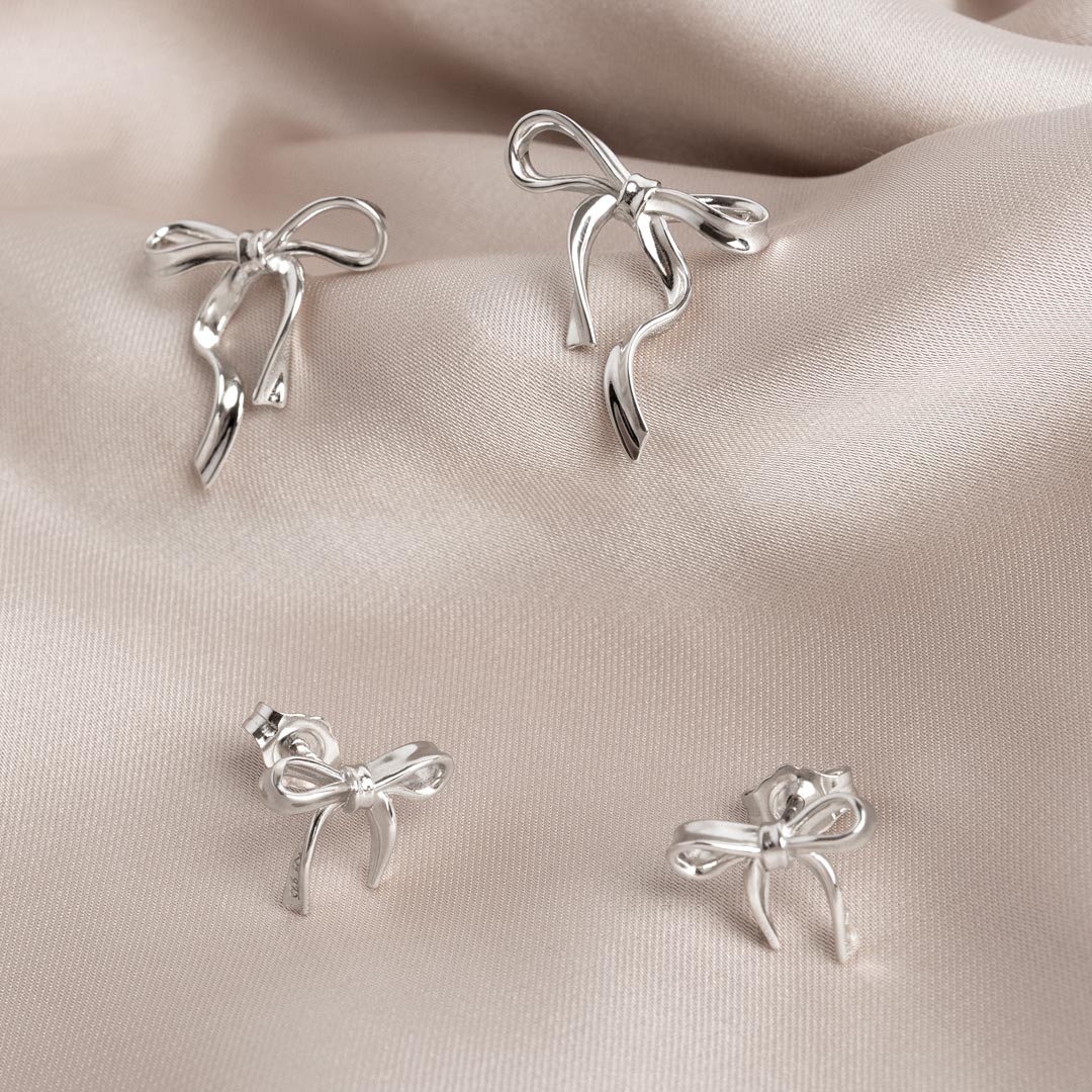 Kit Heath | Serenity Ribbon Bow Dainty Earrings