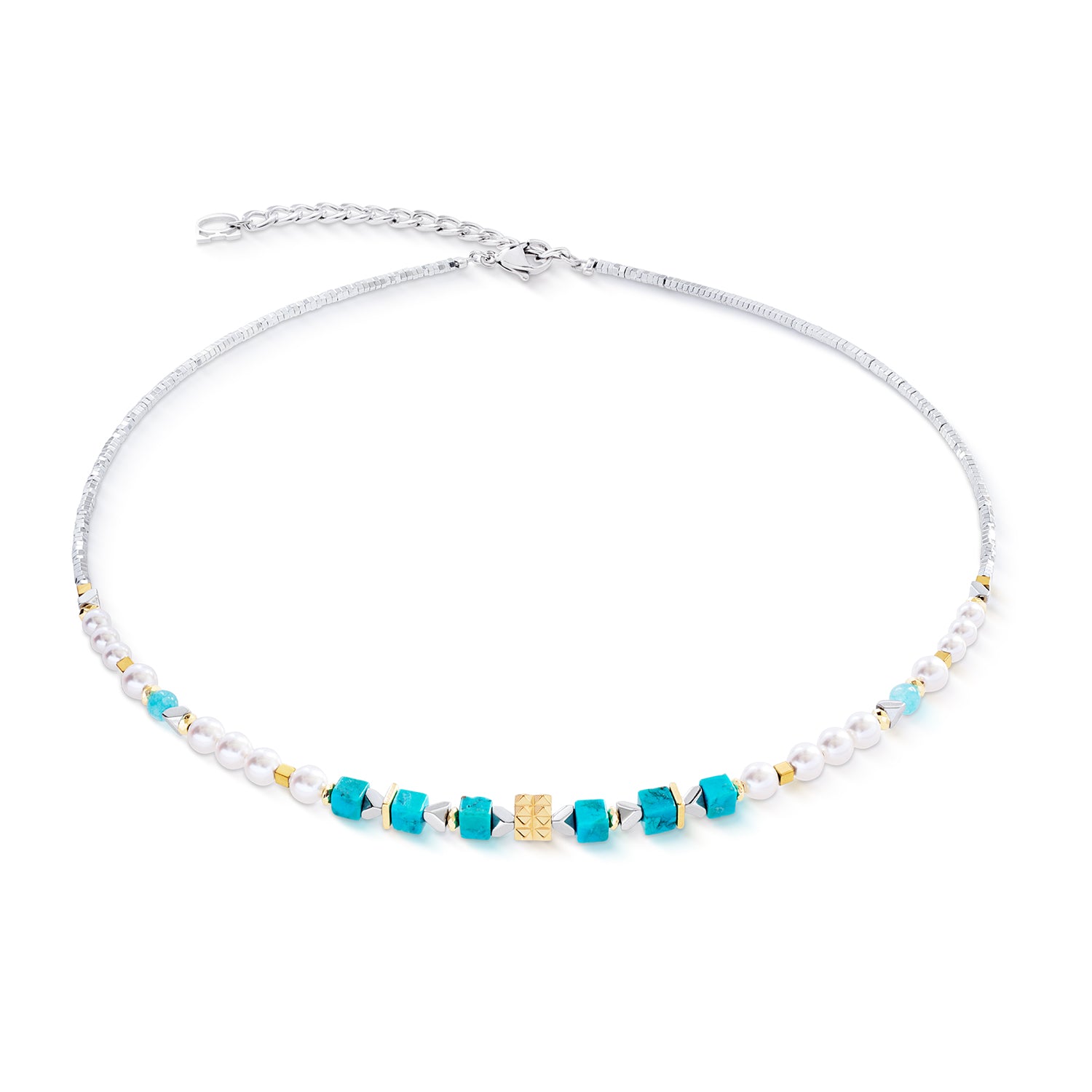 Coeur De Lion | Modern Elegance Spikes Necklace in Turquoise