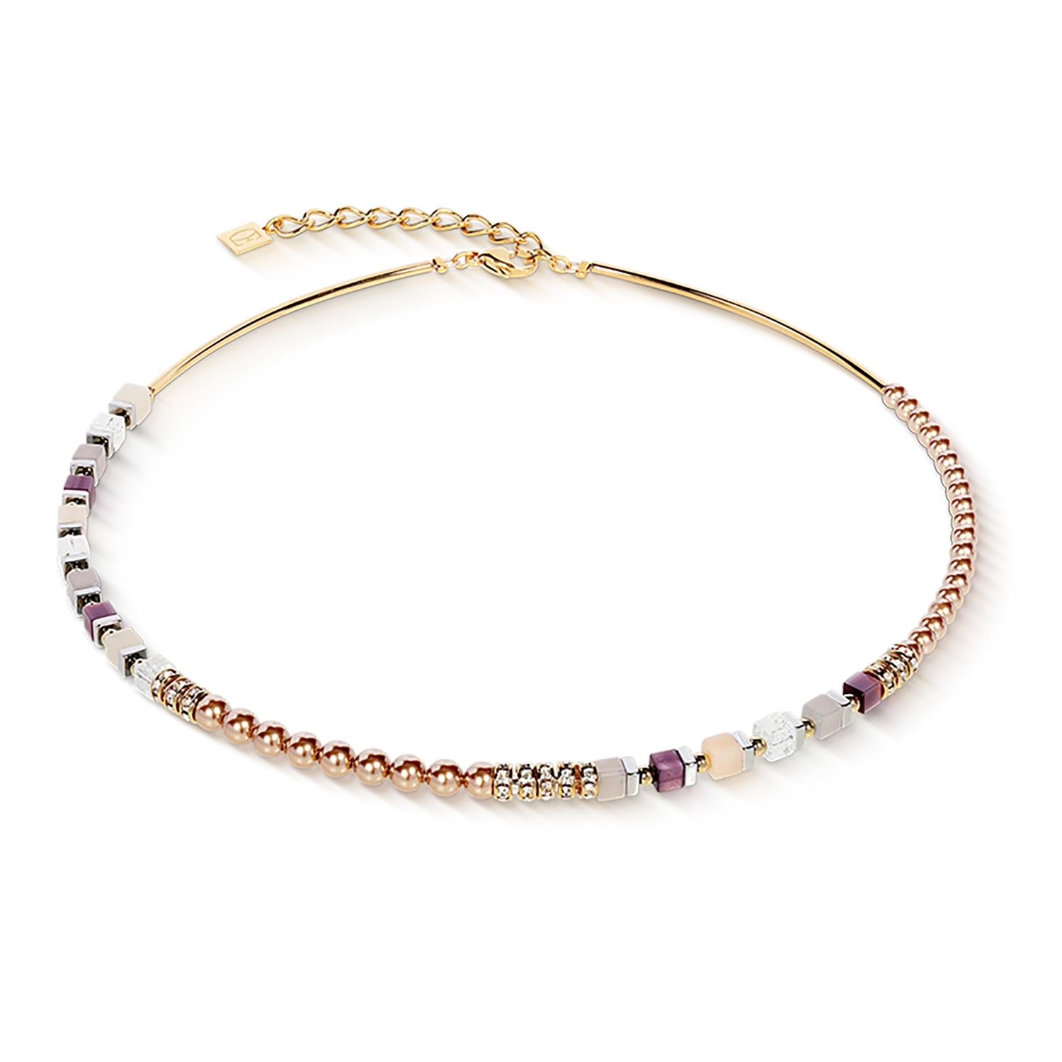 Coeur De Lion | Precious Fusion Offset necklace in Champagne & Blush