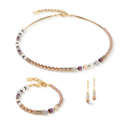 Coeur De Lion | Precious Fusion Offset necklace in Champagne & Blush