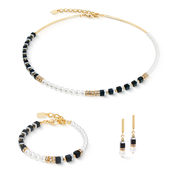 Coeur De Lion | Precious Fusion Offset necklace in Black & Pearl