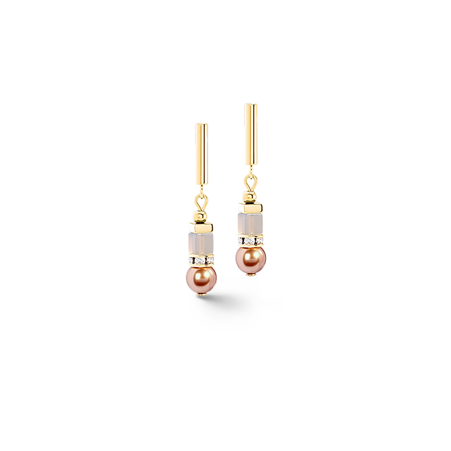 Coeur De Lion | Precious Fusion Earrings in Champagne & Blush