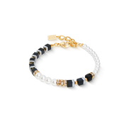Coeur De Lion | Precious Fusion Bracelet in Black & Pearl