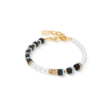 Coeur De Lion | Precious Fusion Bracelet in Black & Pearl