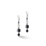 Coeur De Lion | Square Stripes Earrings in Black