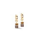 Coeur De Lion | Chunky Chain Earrings in Gold & Brown