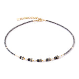 Coeur De Lion | Sparkling Princess Necklace in Gold & Black