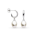 Kit Heath |  Coast Pebble Pearl Drop Semi Hoop Earring