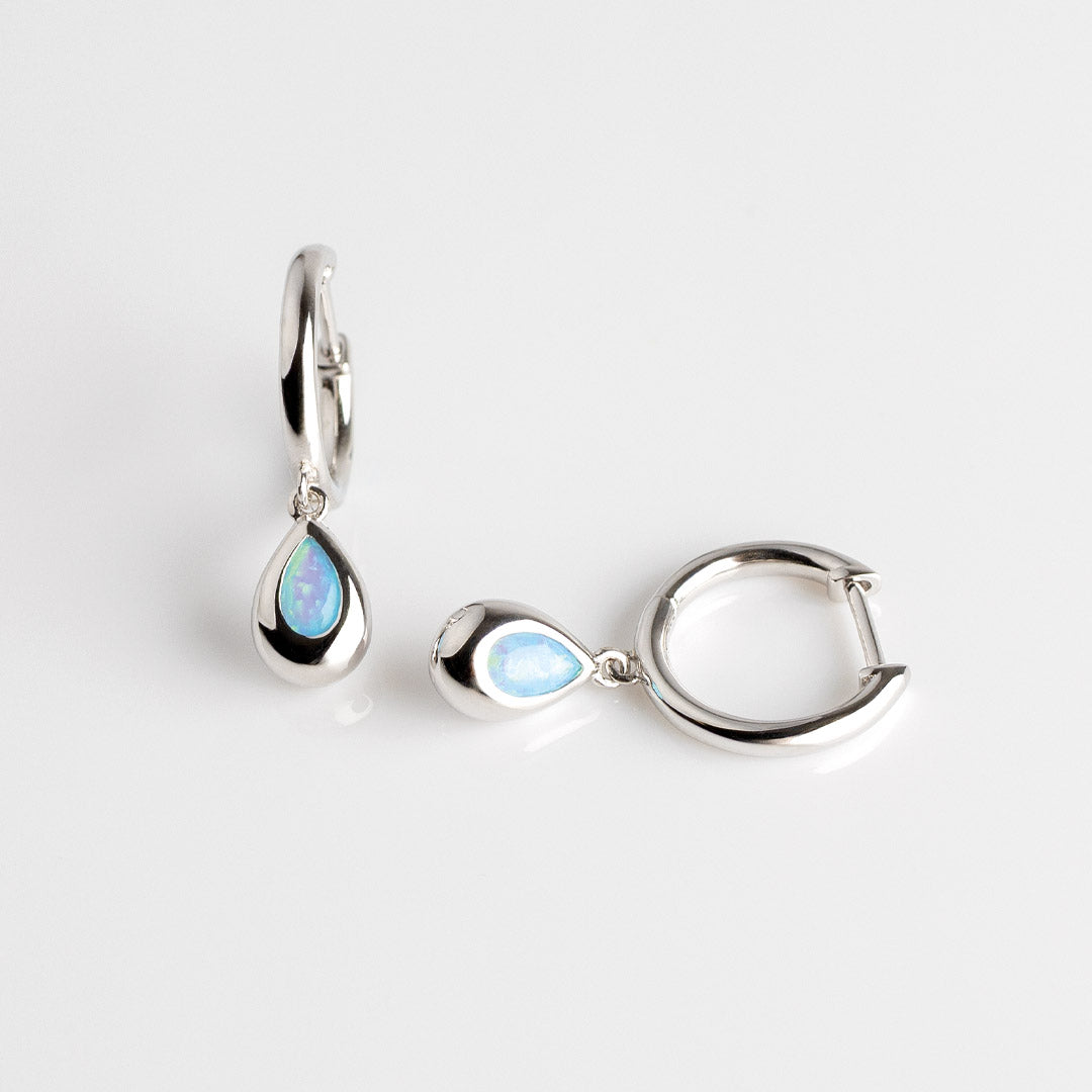 Kit Heath | Coast Pebble Blue Opal Hoop Earrings