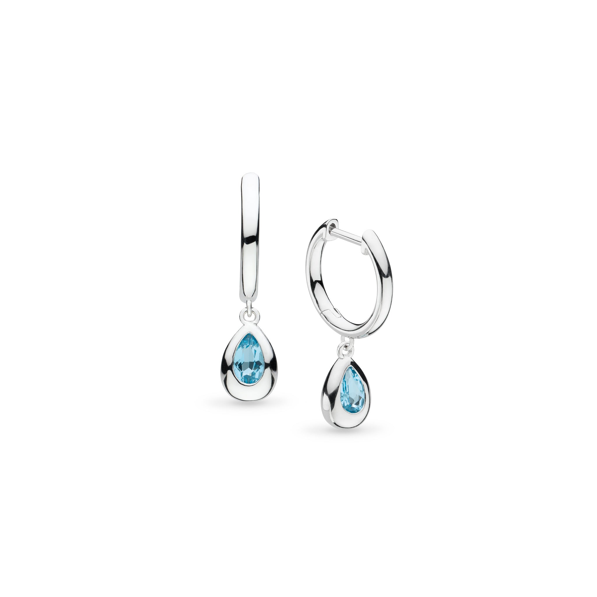 Kit Heath | Coast Pebble Swiss Blue Topaz Hoop Earrings