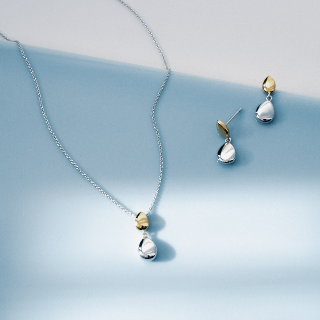 Kit Heath |  Coast Pebble Golden Drop Earrings