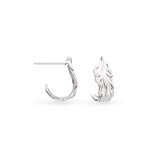 Kit Heath | Feather Wisp Semi Hoop Stud Earrings