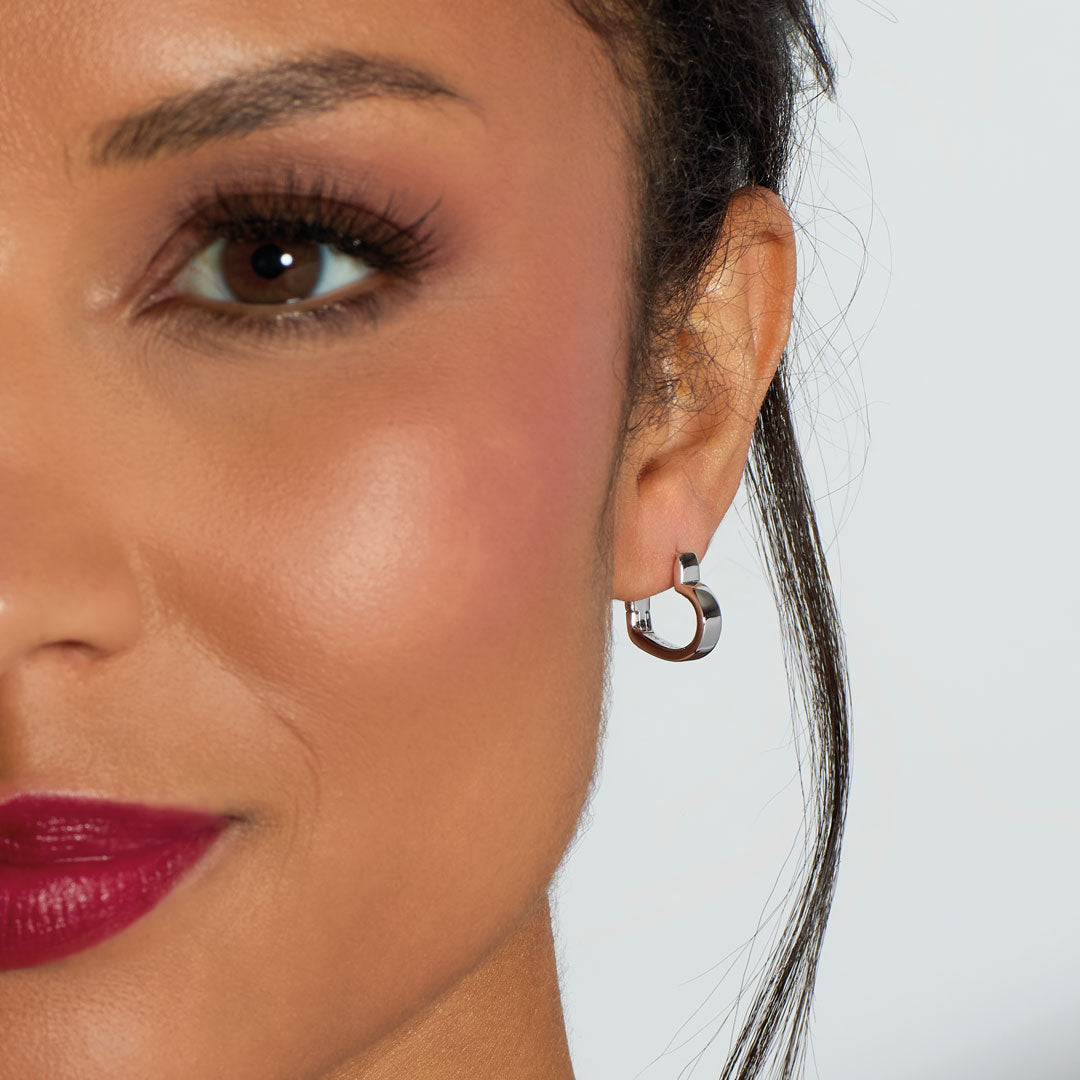 Kit Heath | Love Silver Heart Hoop Earrings