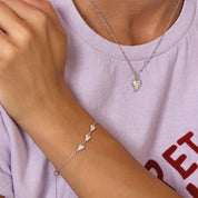 Kit Heath | Desire Kiss Precious heart Triplet 7" Slider Bracelet