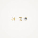 Blush Gold | 14K 4mm Gold & Zirconia Stud Earrings