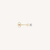 Blush Gold | 14K 2.25mm Gold & Solitaire Stud Earrings