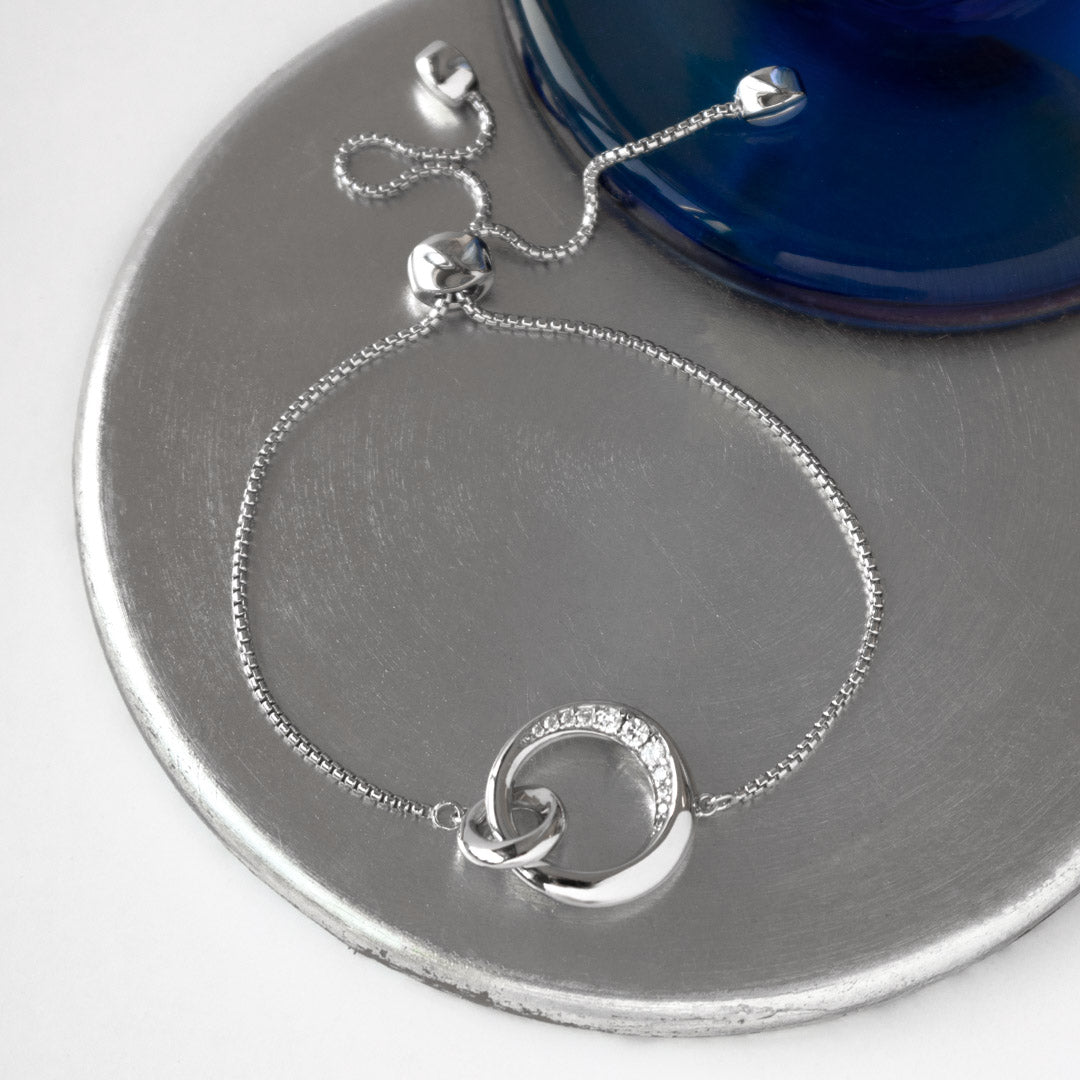 Kit Heath |  Bevel Cirque Cz Link Toggle Bracelet - Kit Heath