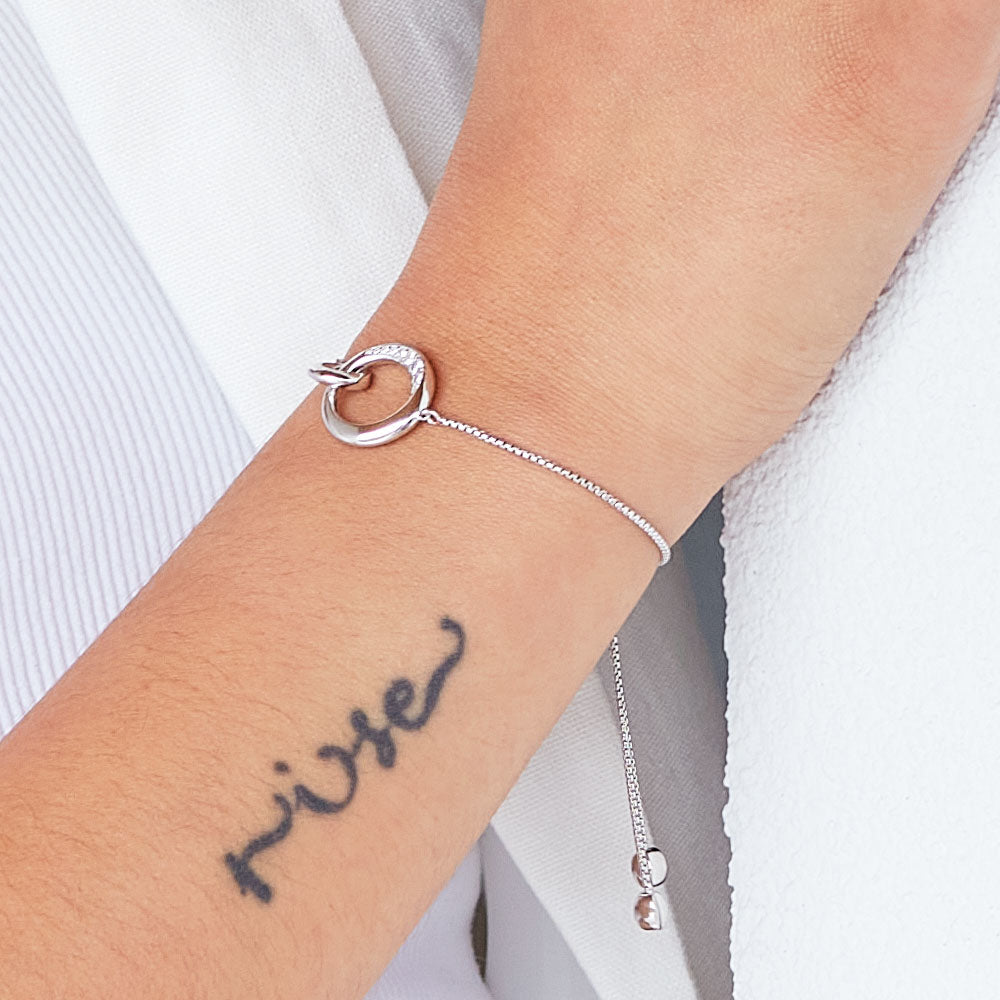 Kit Heath |  Bevel Cirque Cz Link Toggle Bracelet - Kit Heath