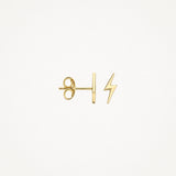 Blush Gold | 14K Lightening bolt Stud Earrings
