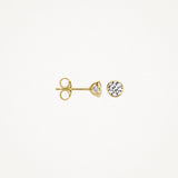Blush Gold | 14K 3.25mm Gold & Solitaire Stud Earrings