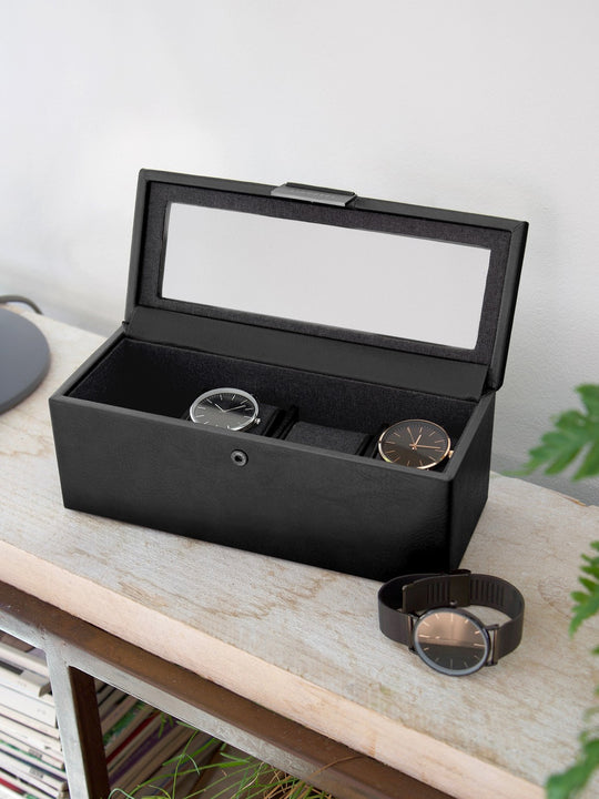 Stackers | 4 piece Watch Box - Black