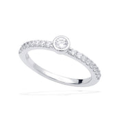 Diamonfire | Half Eternity Ring with Bezel Solitaire