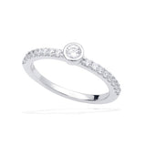 Diamonfire | Half Eternity Ring with Bezel Solitaire