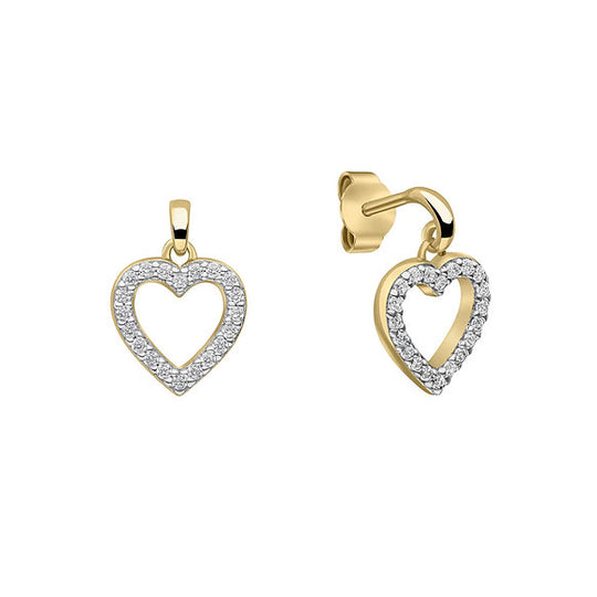 Diamonfire |  Gold Plated heart Drop Earrings