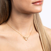Diamonfire |  Gold Plate Double Heart Necklace
