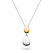Kit Heath | Coast Pebble Golden Double Droplet Necklace