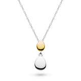 Kit Heath | Coast Pebble Golden Double Droplet Necklace