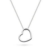 Kit Heath | Love Silver Heart Outline Necklace
