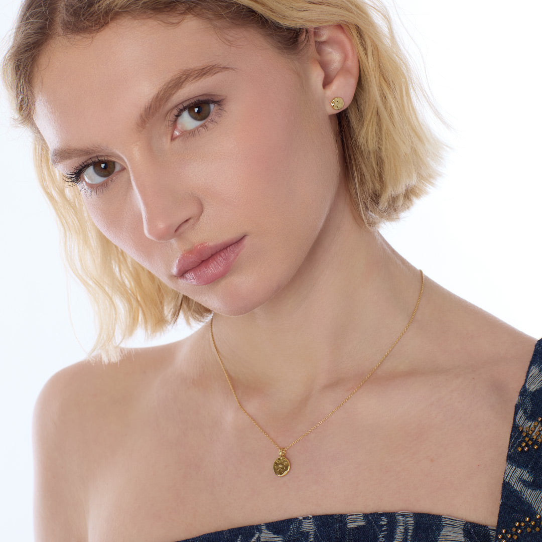 Kit Heath | Mirage Reflect Golden Round Disc Necklace