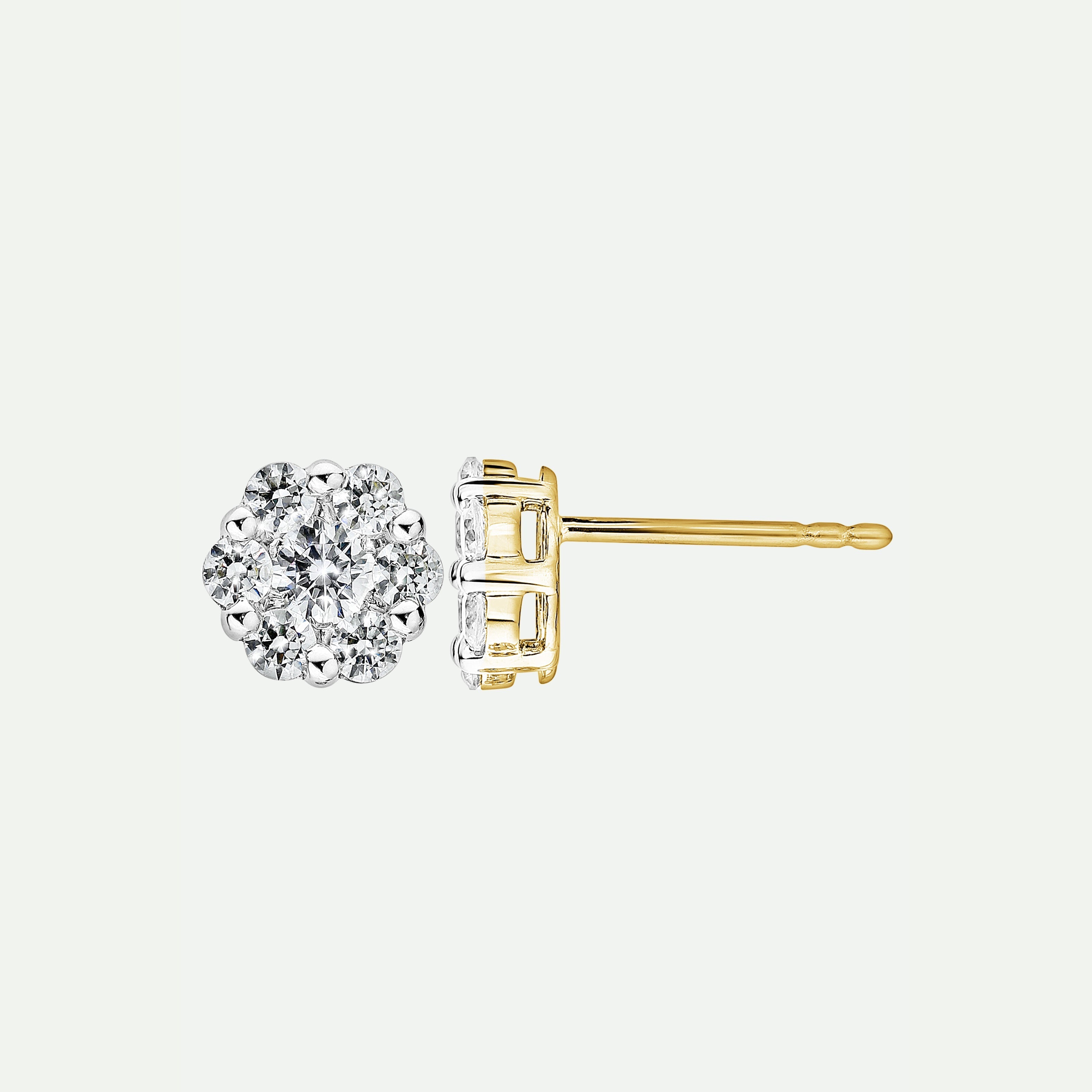 Creative Brilliance | Ava | 9ct Yellow Gold 1.00ct tw Lab Grown Diamond Earrings