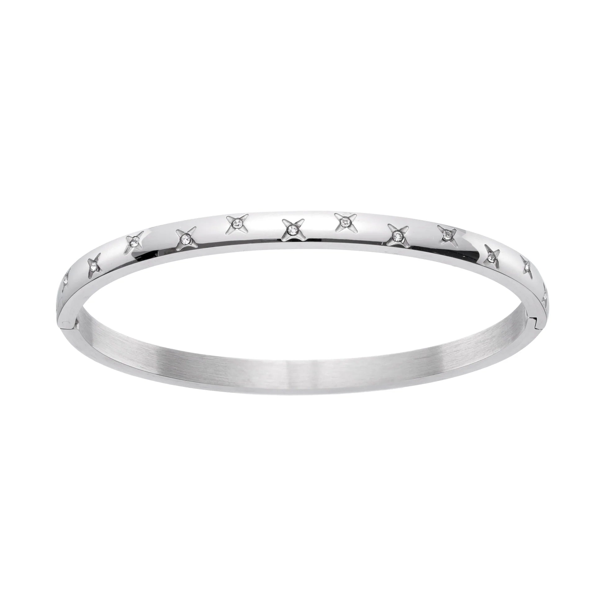 Bijoux De Mimi | Amelia Crystal Silver Star Bangle