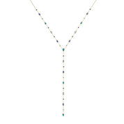 Araminta Gold Blue Droplet Necklace