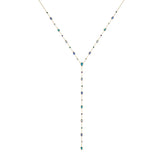Araminta Gold Blue Droplet Necklace
