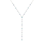 Araminta Silver Blue Droplet Necklace
