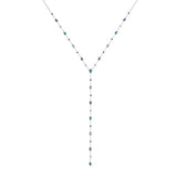 Araminta Silver Blue Droplet Necklace