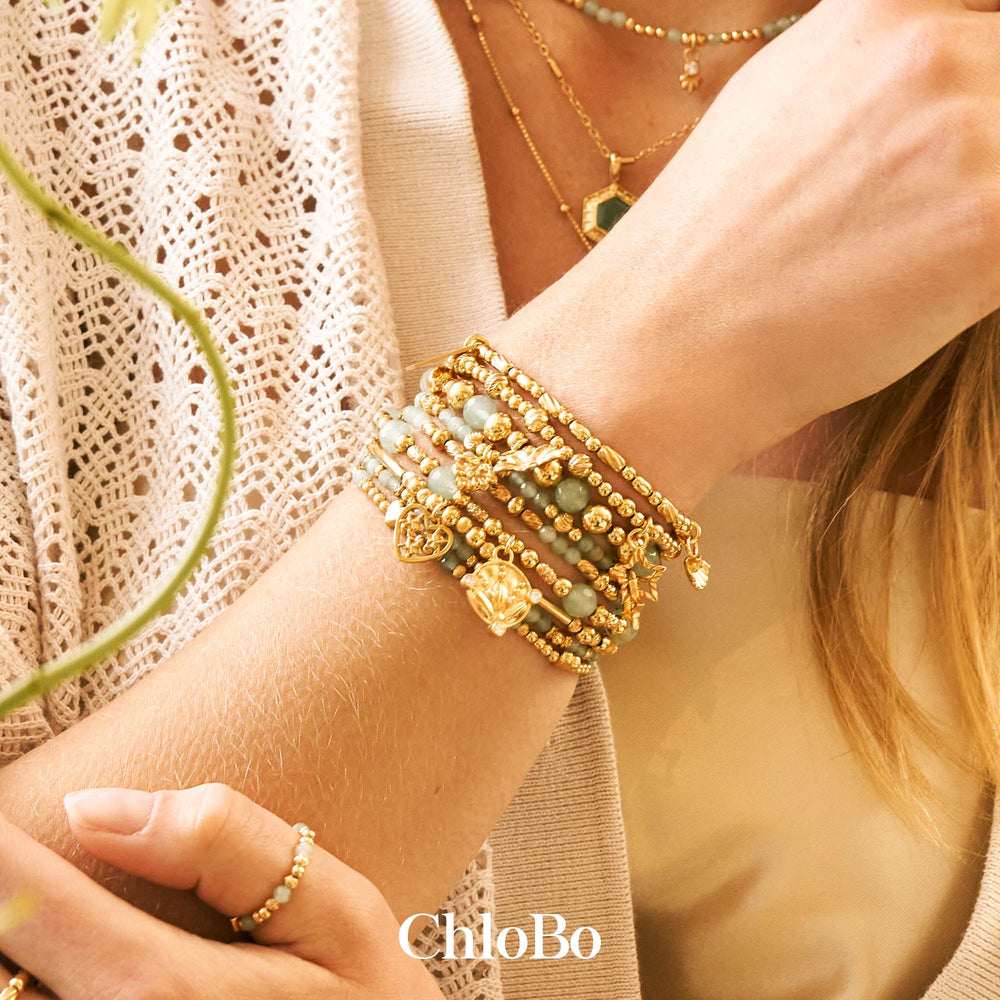 ChloBo | Gold Art Deco Hoop Earrings