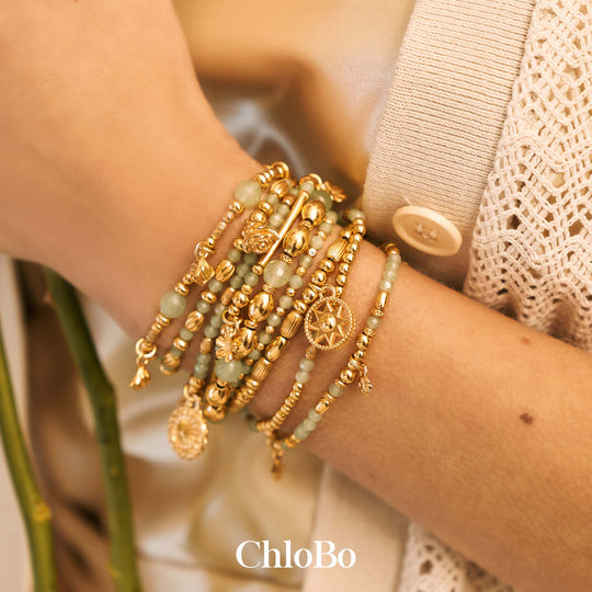 ChloBo | Gold Flower Mandala Aventurine Bracelet