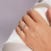 Creative Brilliance | Audrey 9ct White Gold 1ct tw Lab Grown Diamond Three Stone Ring