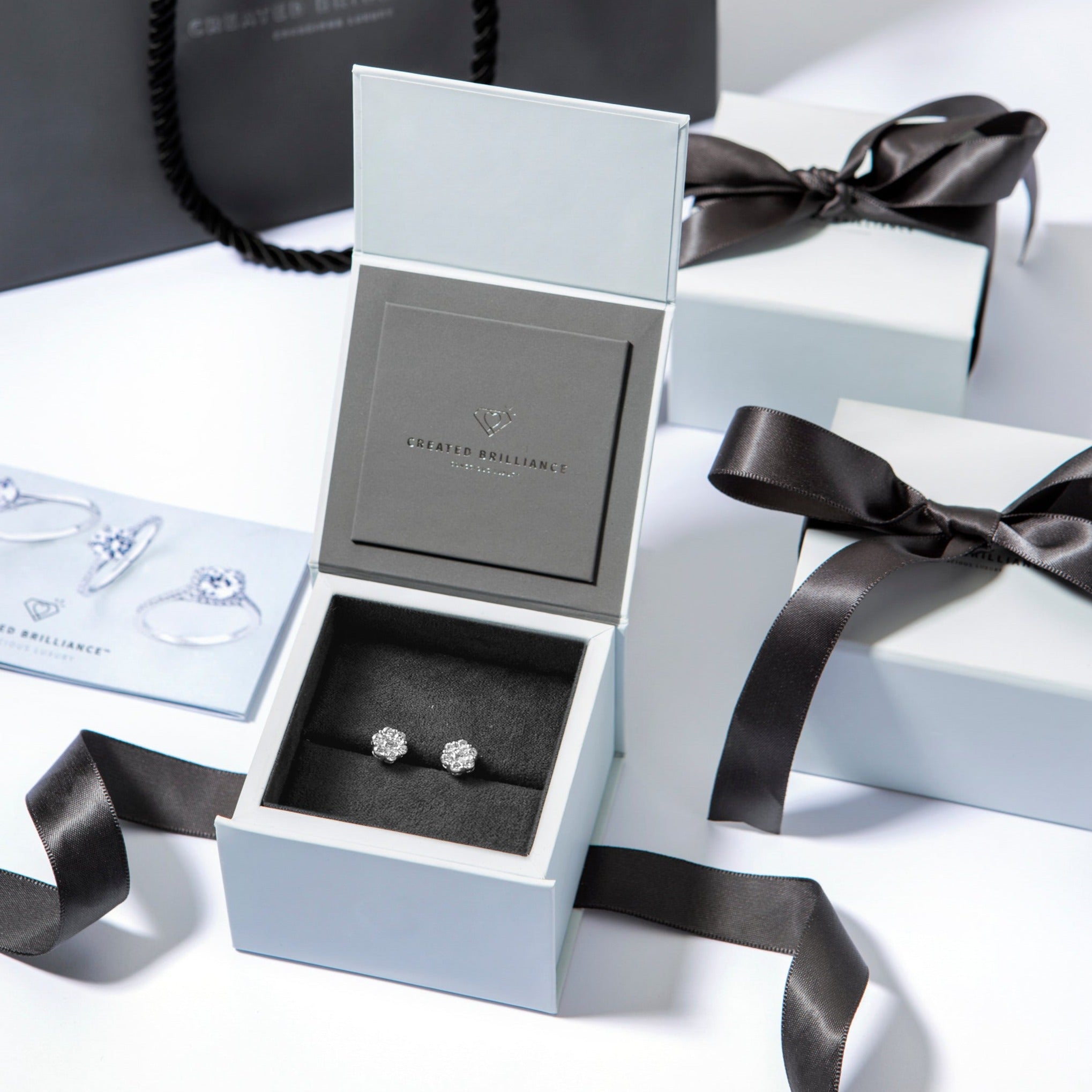 Creative Brilliance | Ava 9ct White Gold 1ct tw Lab Grown Diamond Earrings